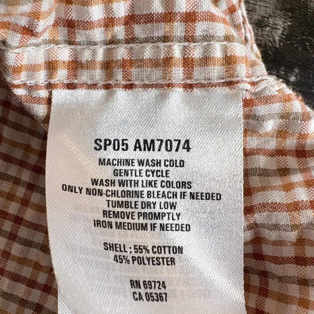 Columbia Mens Short Sleeve Plaid Button Down Shirt Ribbed Fabric Size M - Picture 7 of 7